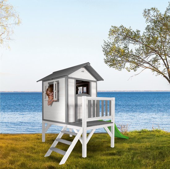 Sunny Lodge Speelhuisje Xl Met Glijbaan - Bruin