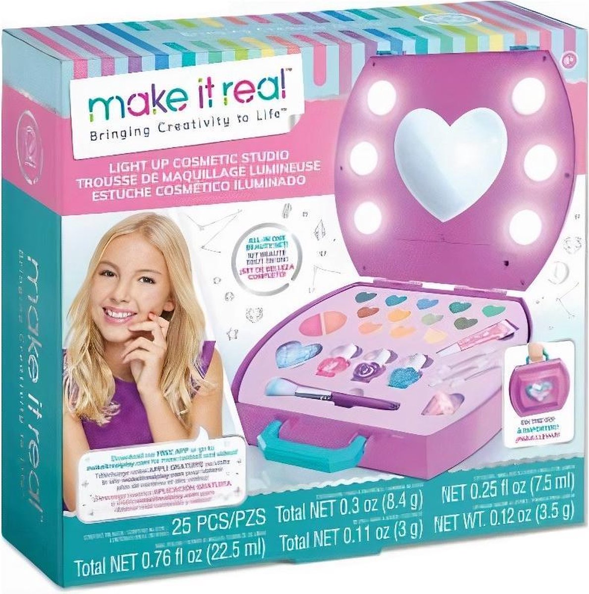 make it real make upkoffer Cosmetic Studio meisjes 25 delig - Roze