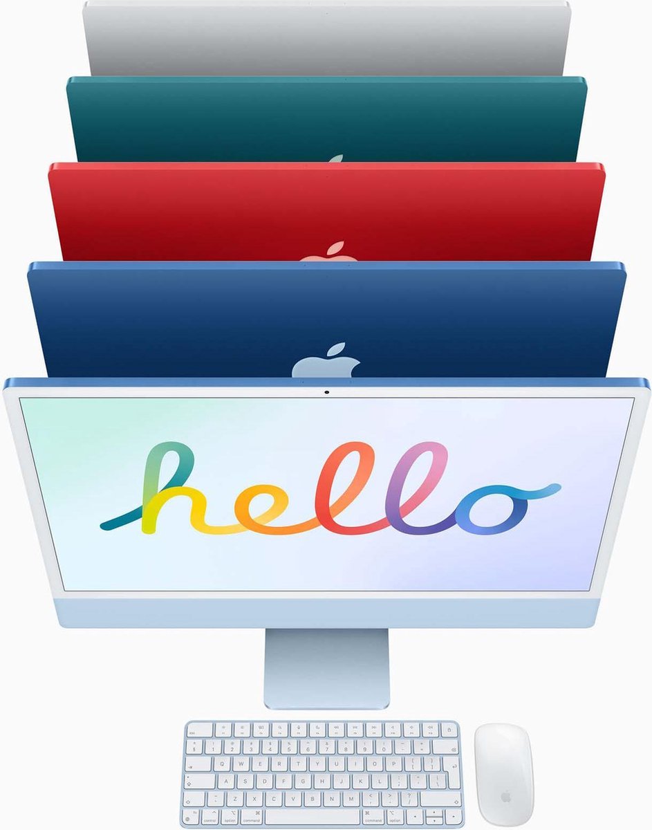 Apple iMac 24" (2021) 16GB/256GB M1 met 8 core GPU - Blauw
