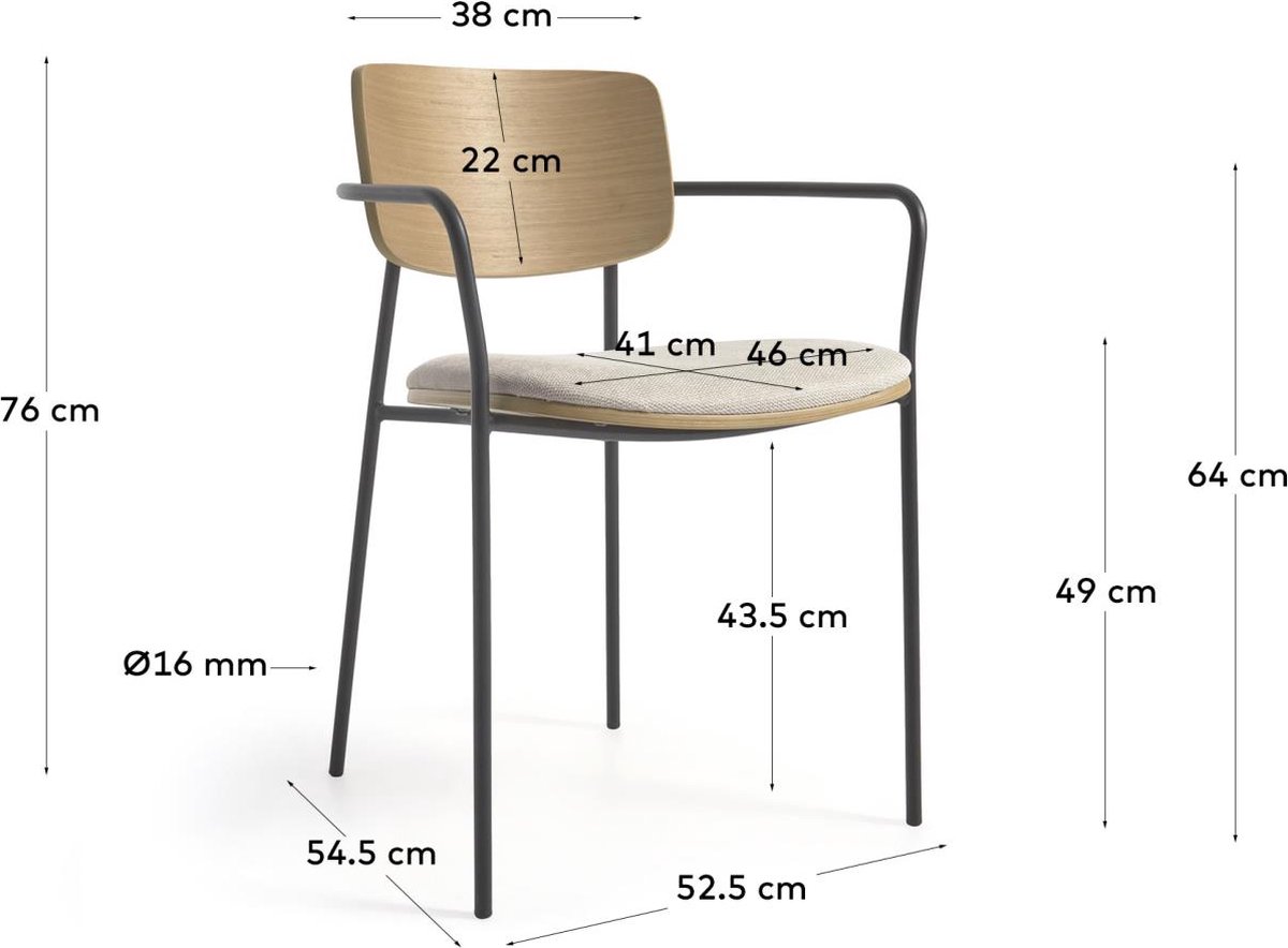 Kave Home Maureen Eetkamerstoel - Bruin