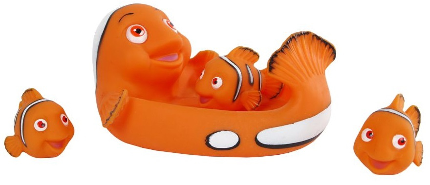 Mini Club badfiguren clownvis 20 cm junior 4 delig - Oranje