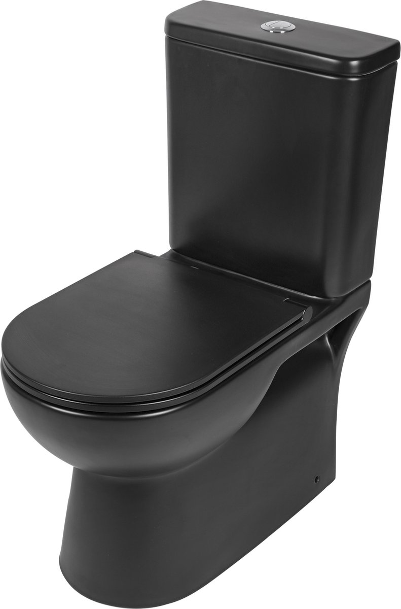 Differnz Toilet Duoblok rimless/universeel mat zwart 38.500.11