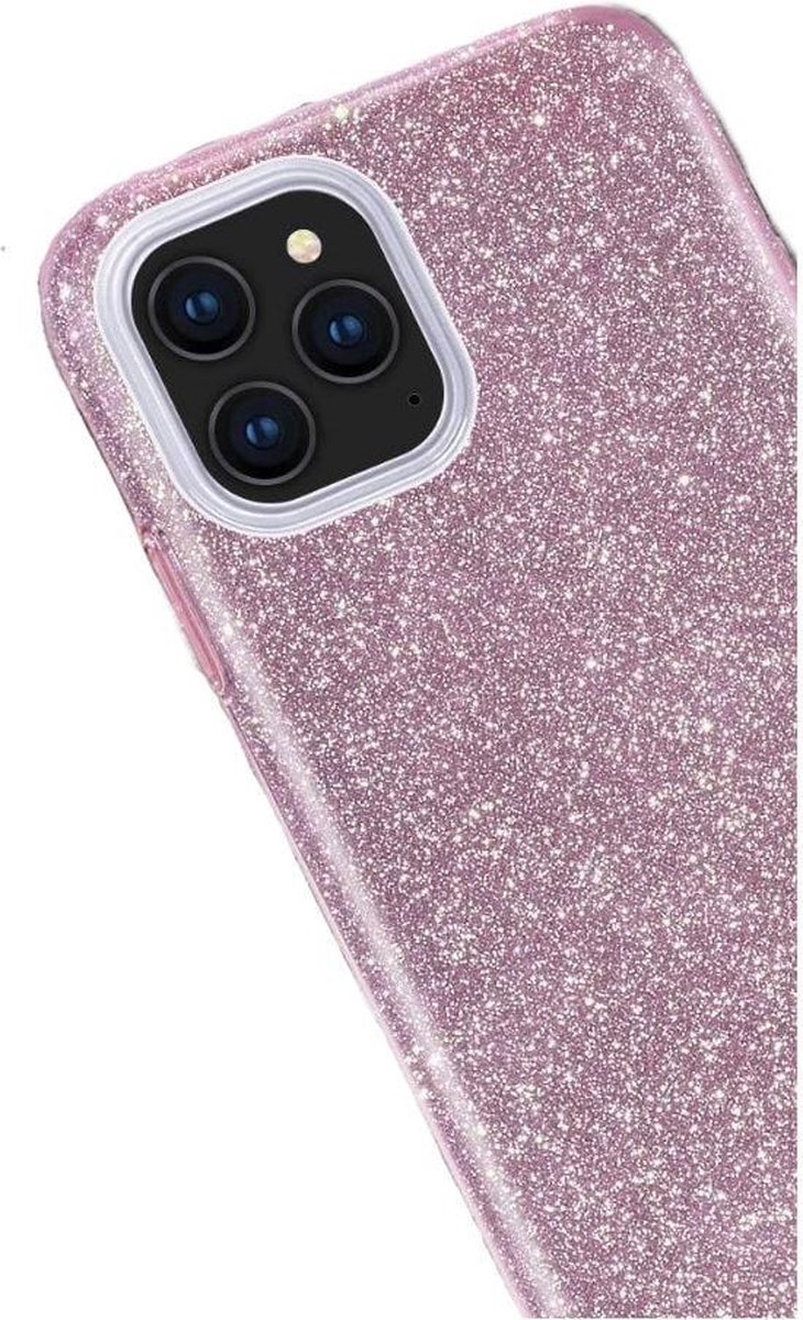 Hem Apple Iphone 12 Glitter Siliconen Gel Tpu / Back Cover / Hoesje Iphone 12 - Roze