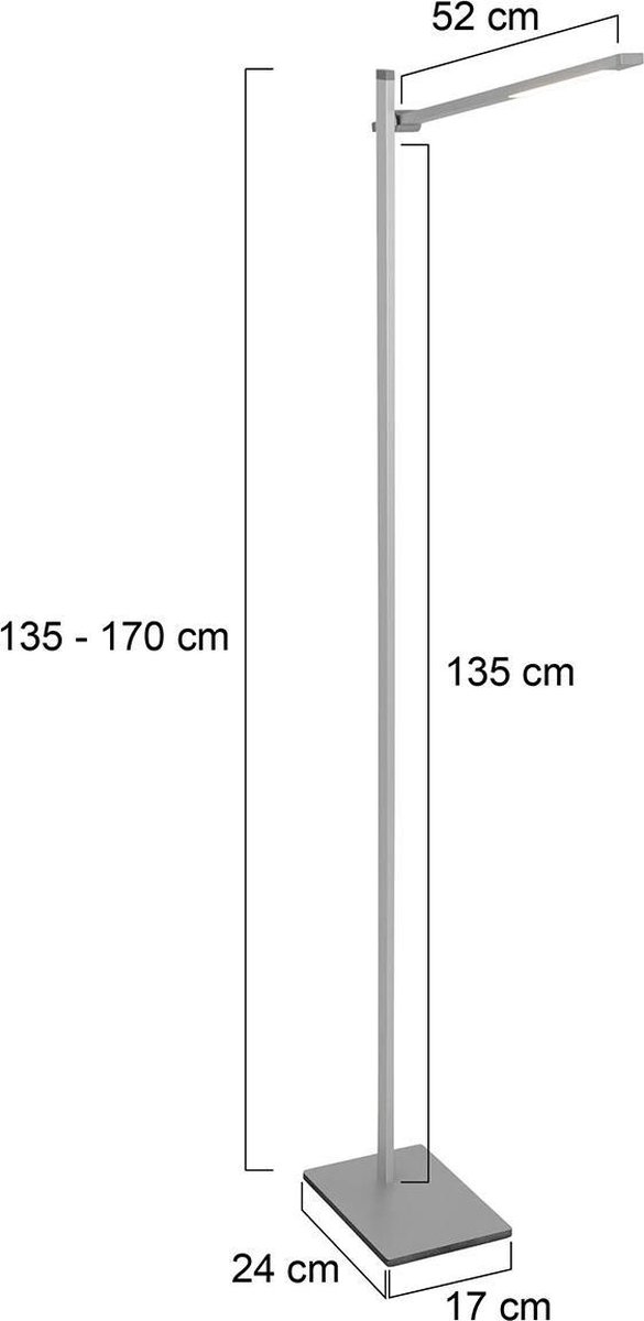 Mexlite Stekk Staande Lamp Staal - Silver