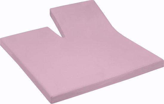 Cinderella Jersey Split-topper Hoeslaken - 100% Gebreide Jersey Katoen - Lits-jumeaux (200x200/210 Cm) - Candy - Roze