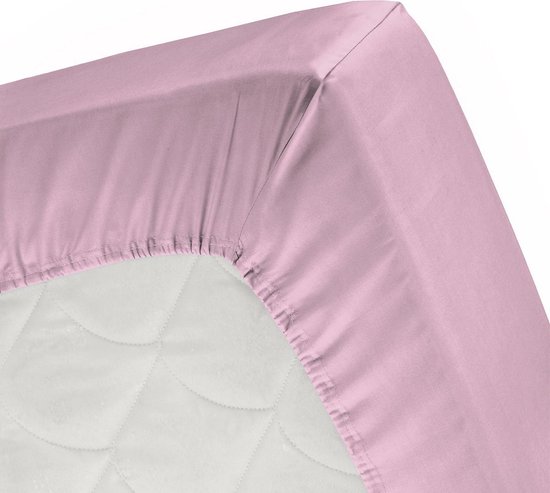 Cinderella Jersey Split-topper Hoeslaken - 100% Gebreide Jersey Katoen - Lits-jumeaux (180x200/210 Cm) - Candy - Roze