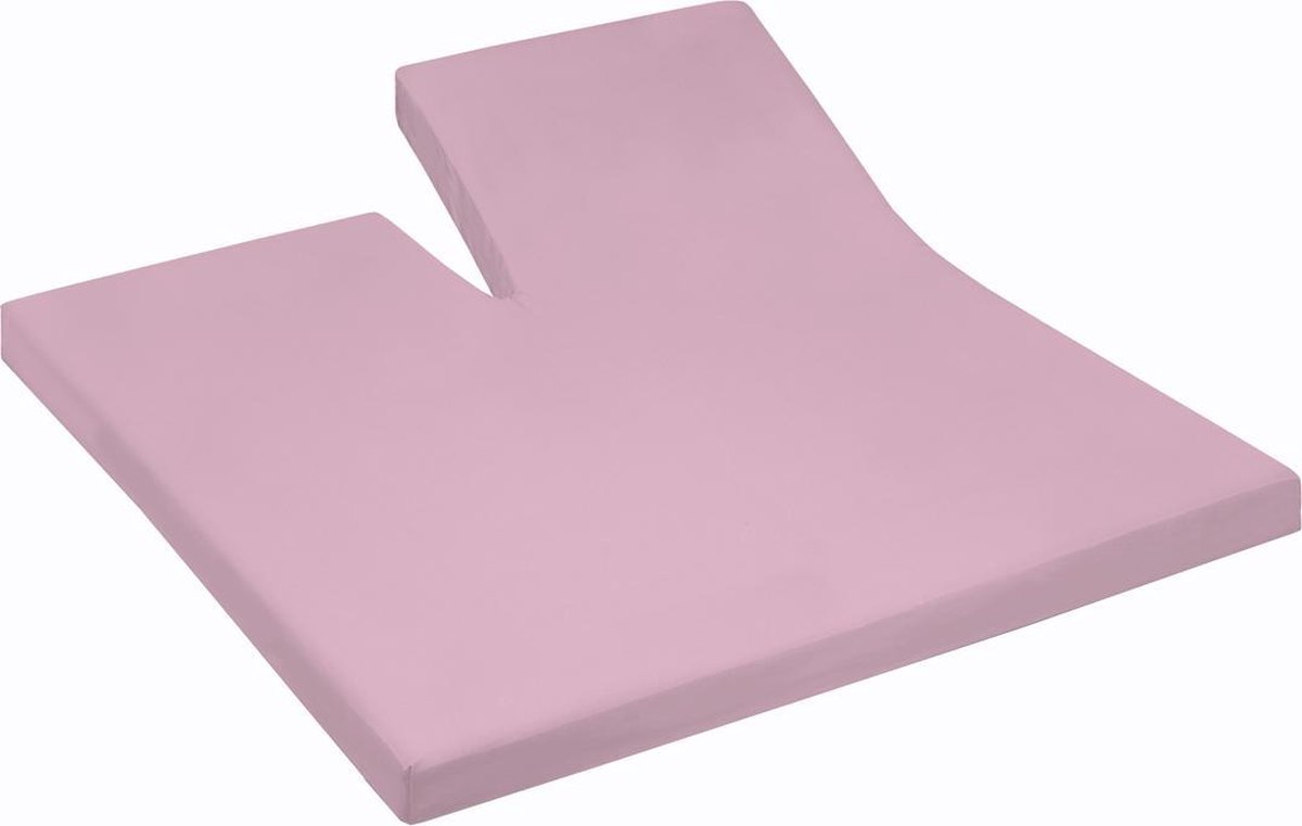 Cinderella Jersey Split-topper Hoeslaken - 100% Gebreide Jersey Katoen - Lits-jumeaux (180x200/210 Cm) - Candy - Roze