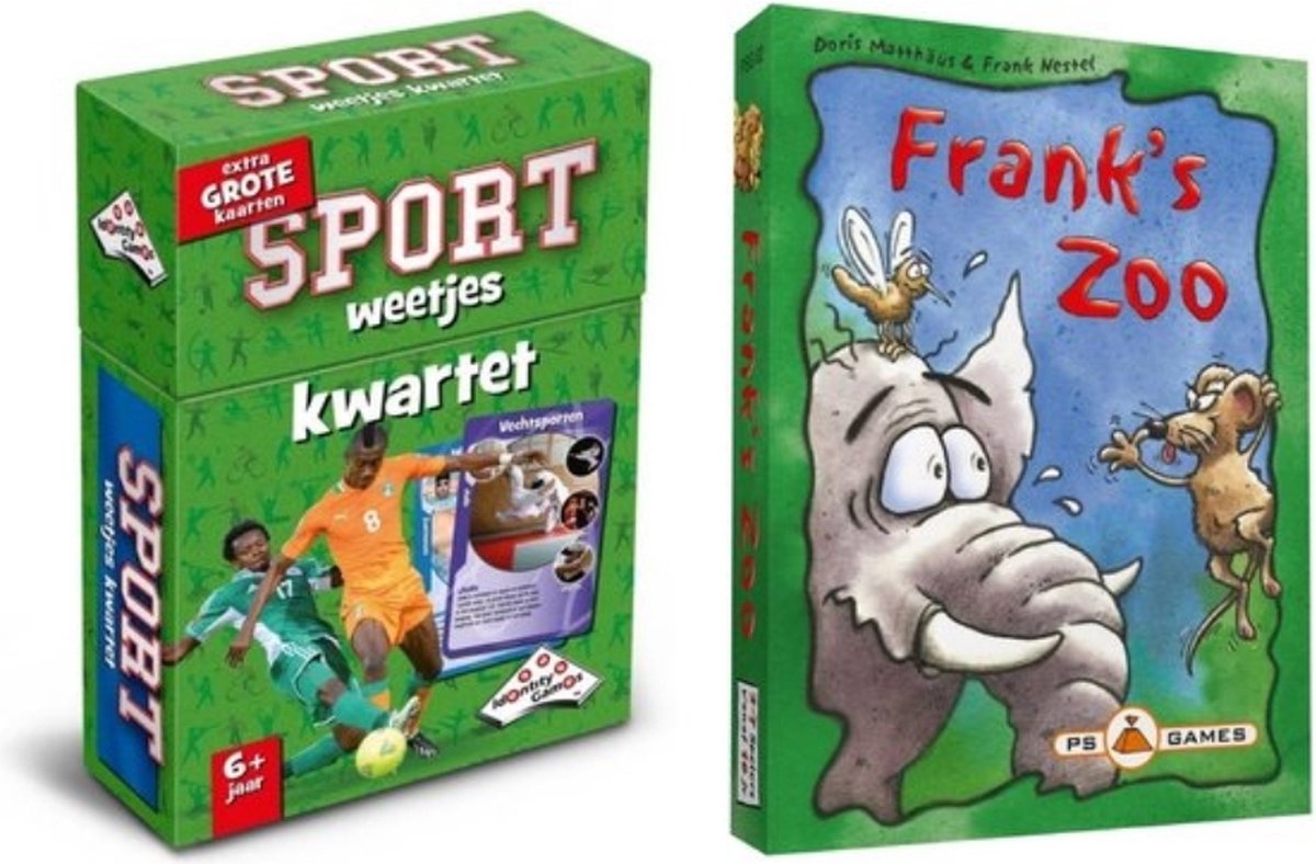 999Games Spellenbundel - 2 Stuks - Kwartet Sport Weetjes & Franks Zoo