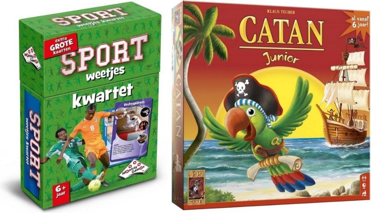 999Games Spellenbundel - 2 Stuks - Kwartet Sport Weetjes & Catan Junior