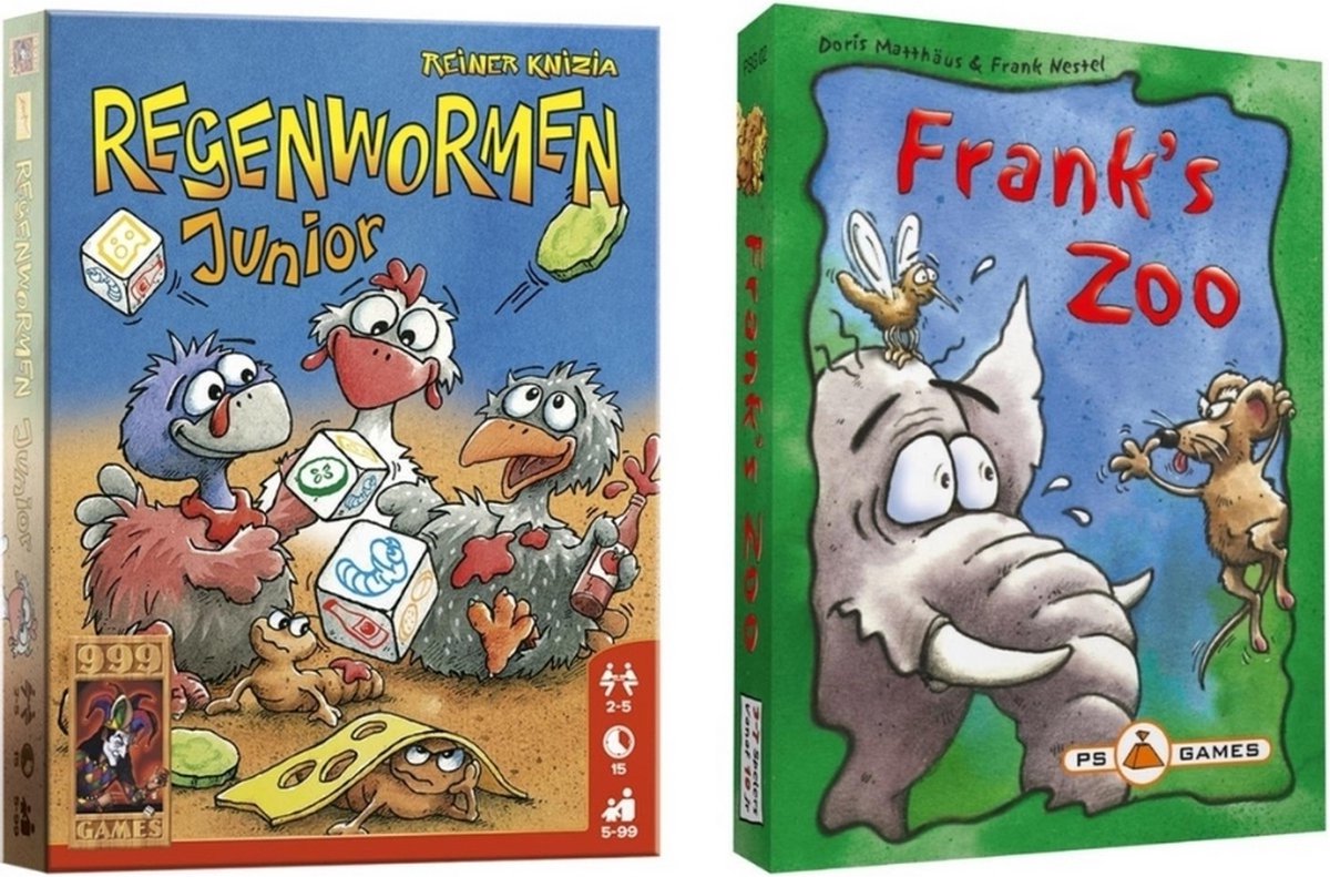 999Games Spellenbundel - 2 Stuks - Regenwormen Junior & Franks Zoo