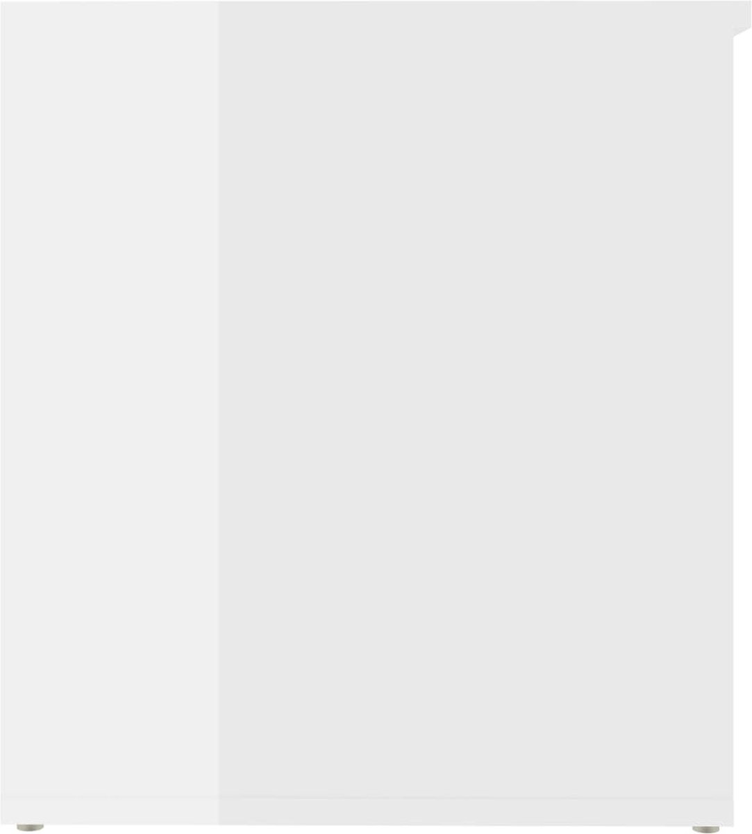 Vidaxl Opbergkist 84x42x46 Cm Spaanplaat Hoogglans - Wit