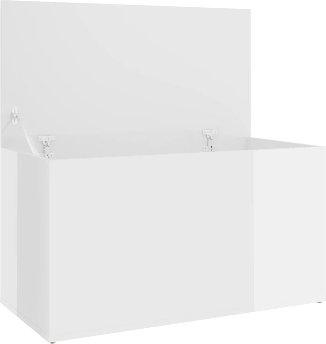 Vidaxl Opbergkist 84x42x46 Cm Spaanplaat Hoogglans - Wit