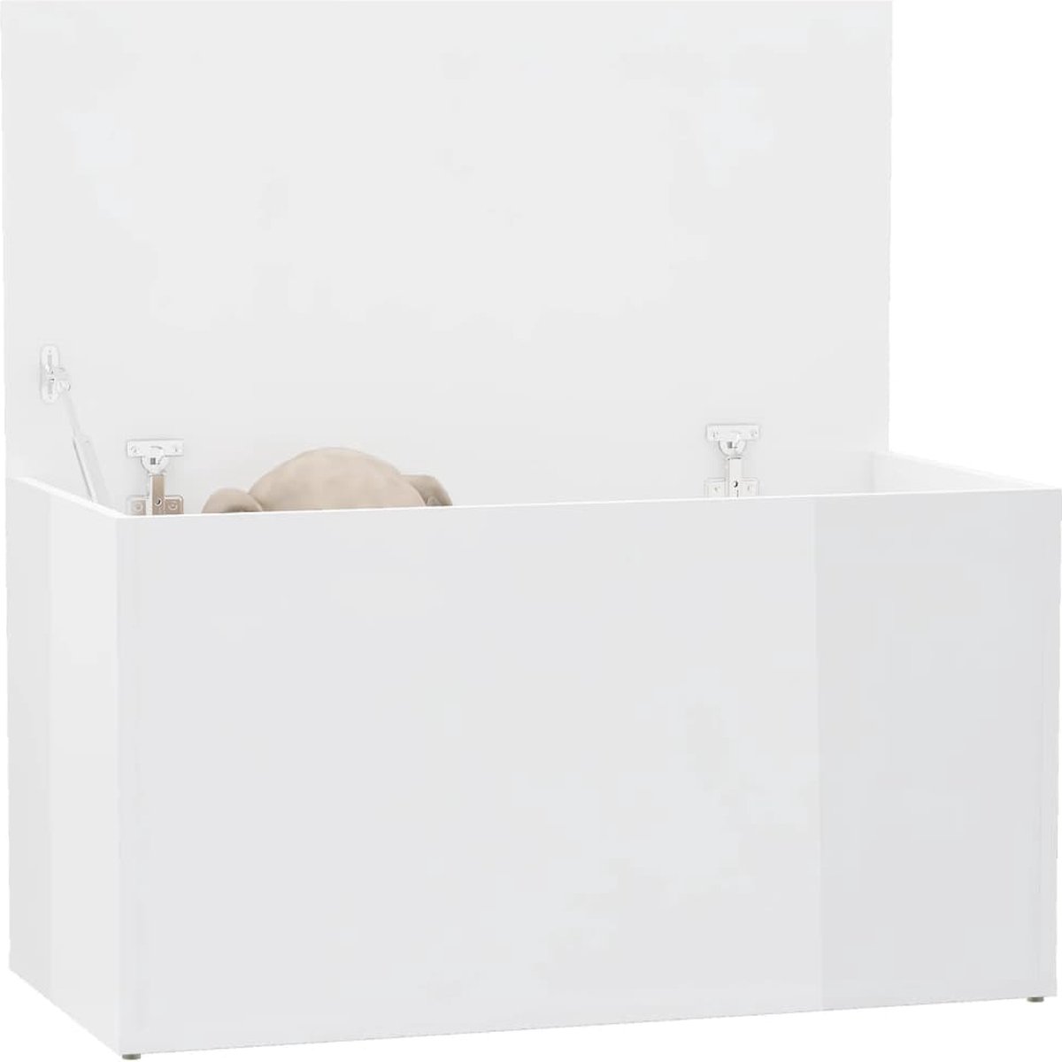 Vidaxl Opbergkist 84x42x46 Cm Spaanplaat Hoogglans - Wit