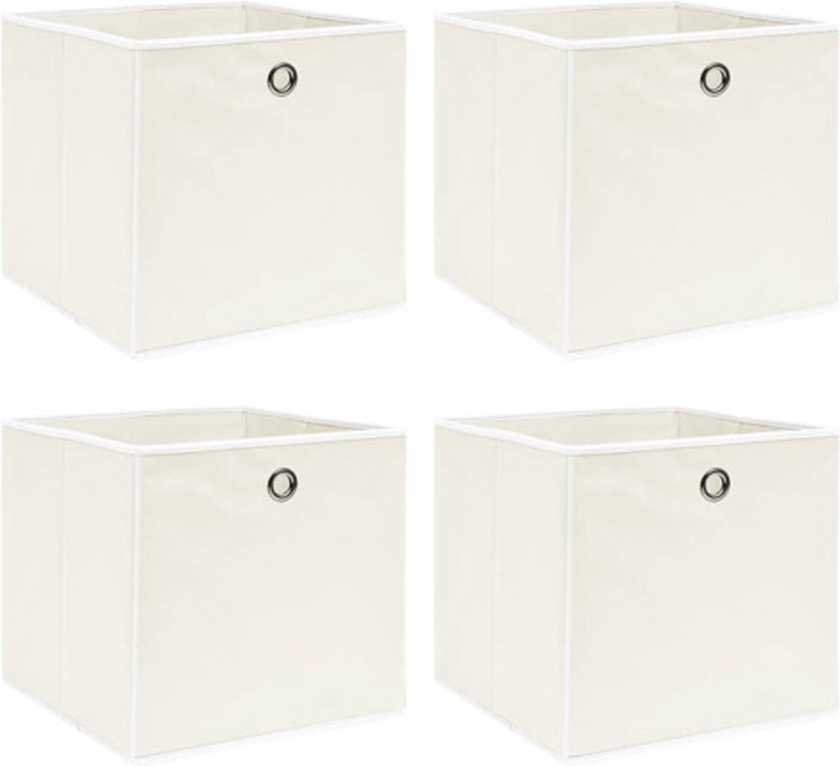 Vidaxl Opbergboxen 4 St 32x32x32 Cm Stof - Wit