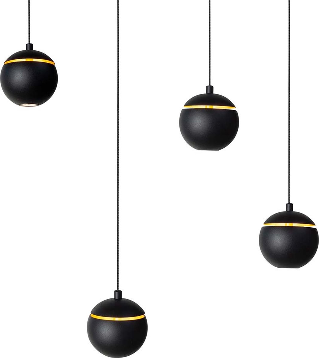 Highlight Hanglamp Singapore 6 Lichts L 116 Cm - Zwart