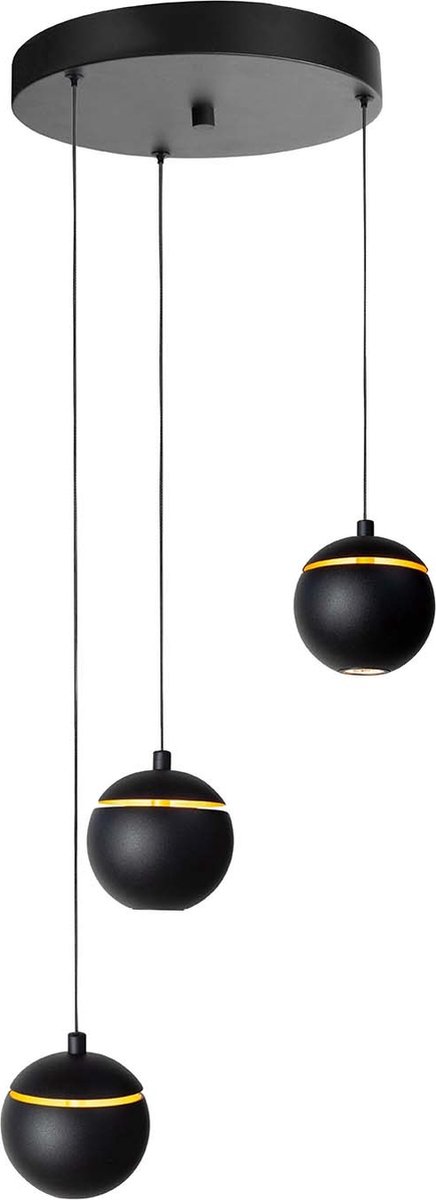 Highlight Hanglamp Singapore 3 Lichts Ø 30 Cm - Zwart