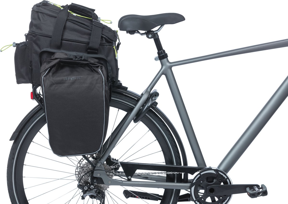 Basil Miles Bagagedragertas Xl Pro, 9-36l, Black Lime - Zwart