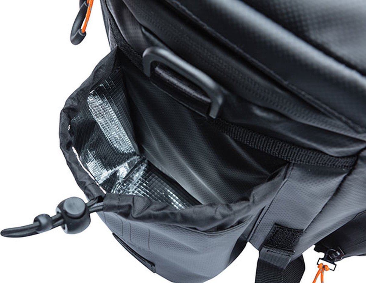 Basil Trunkbag Miles Tarpaulin Xl Pro 9-36l - Black Orange - Zwart