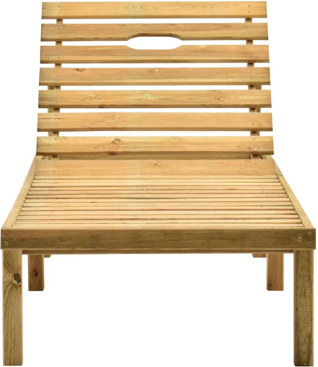 Vidaxl Ligbed Met Tafeltje En Kussen Geïmpregneerd Grenenhout - Groen