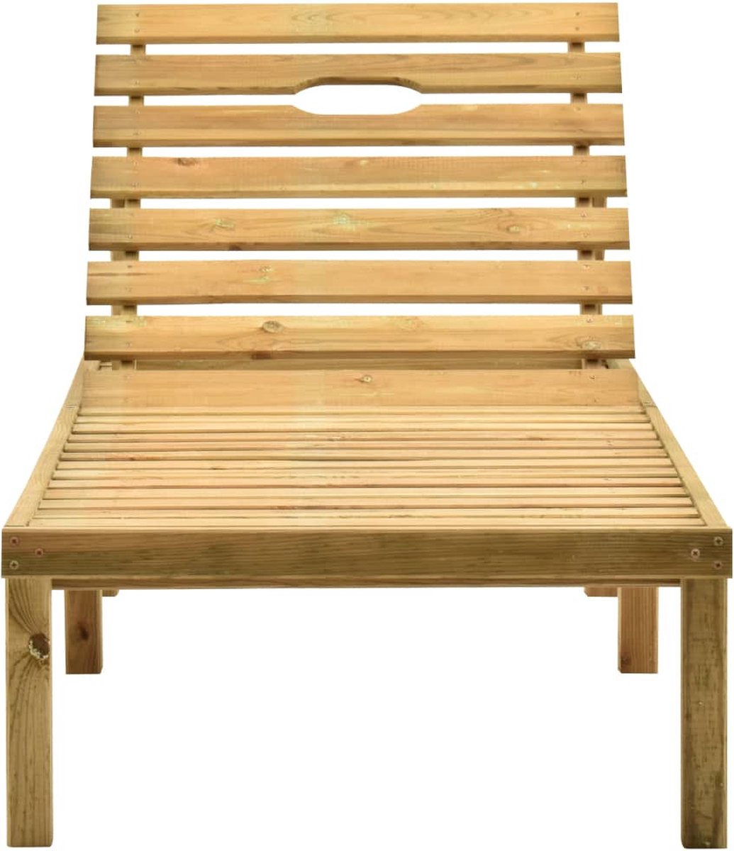 Vidaxl Ligbed Met Tafeltje En Kussen Geïmpregneerd Grenenhout - Rood