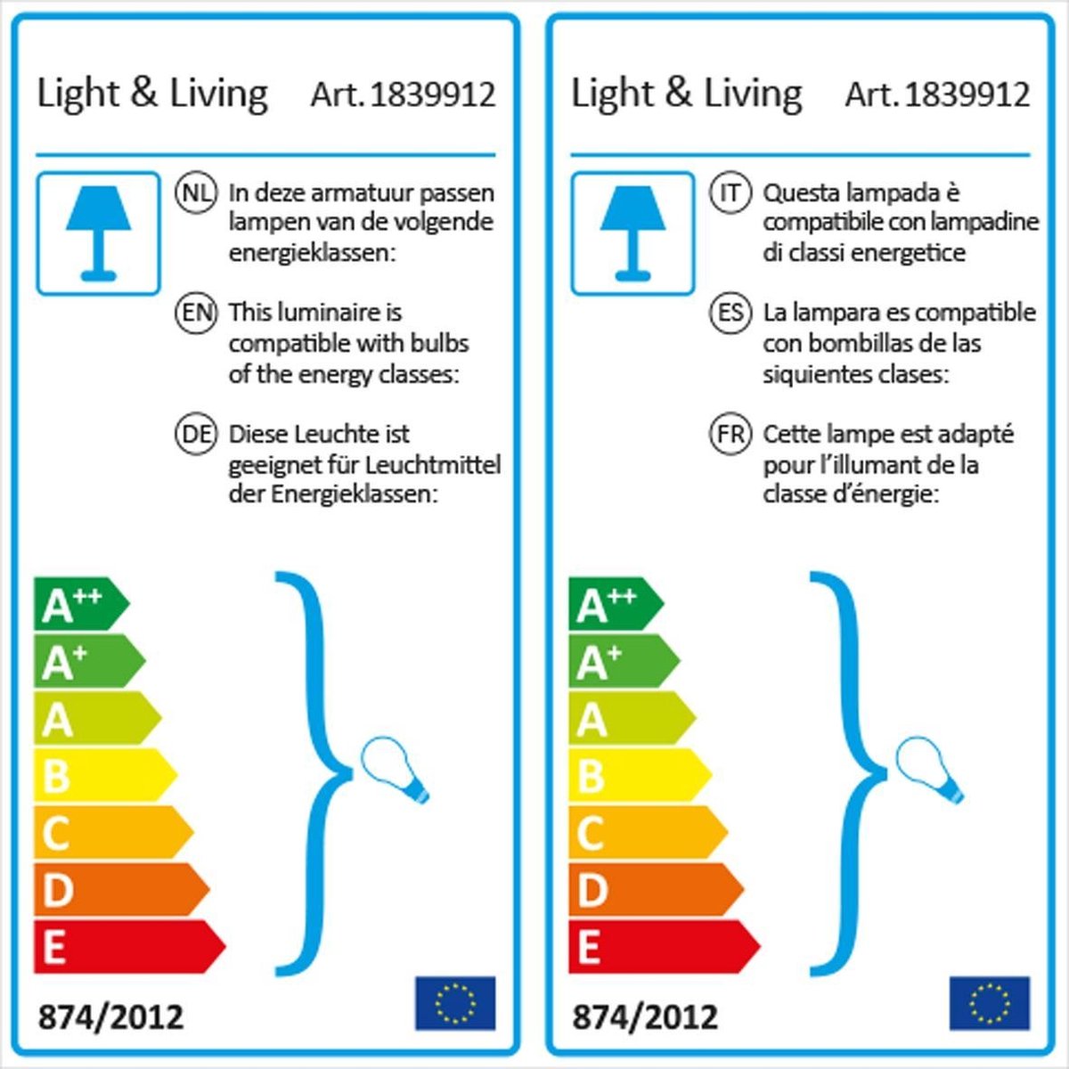 Light & Living Corby Staande Lamp - Zwart