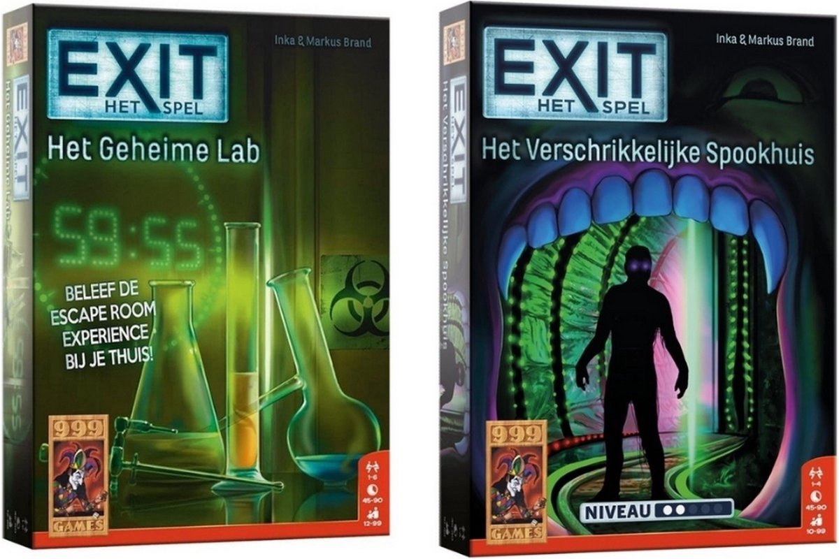 999Games Spellenbundel - 2 Stuks - Exit - Het Geheime Lab & Het Verschrikkelijke Spookhuis