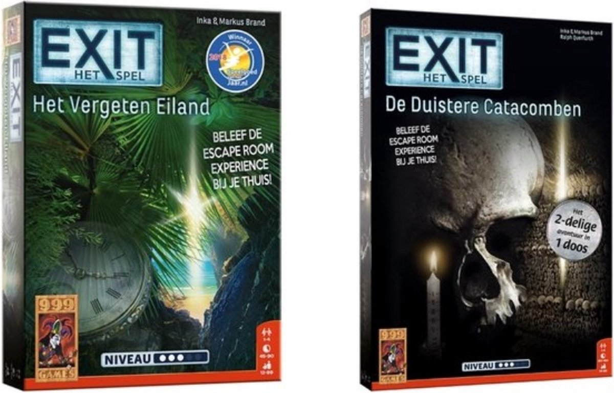 999Games Spellenbundel - 2 Stuks - Exit - Het Vergeten Eiland & De Duistere Catacomben