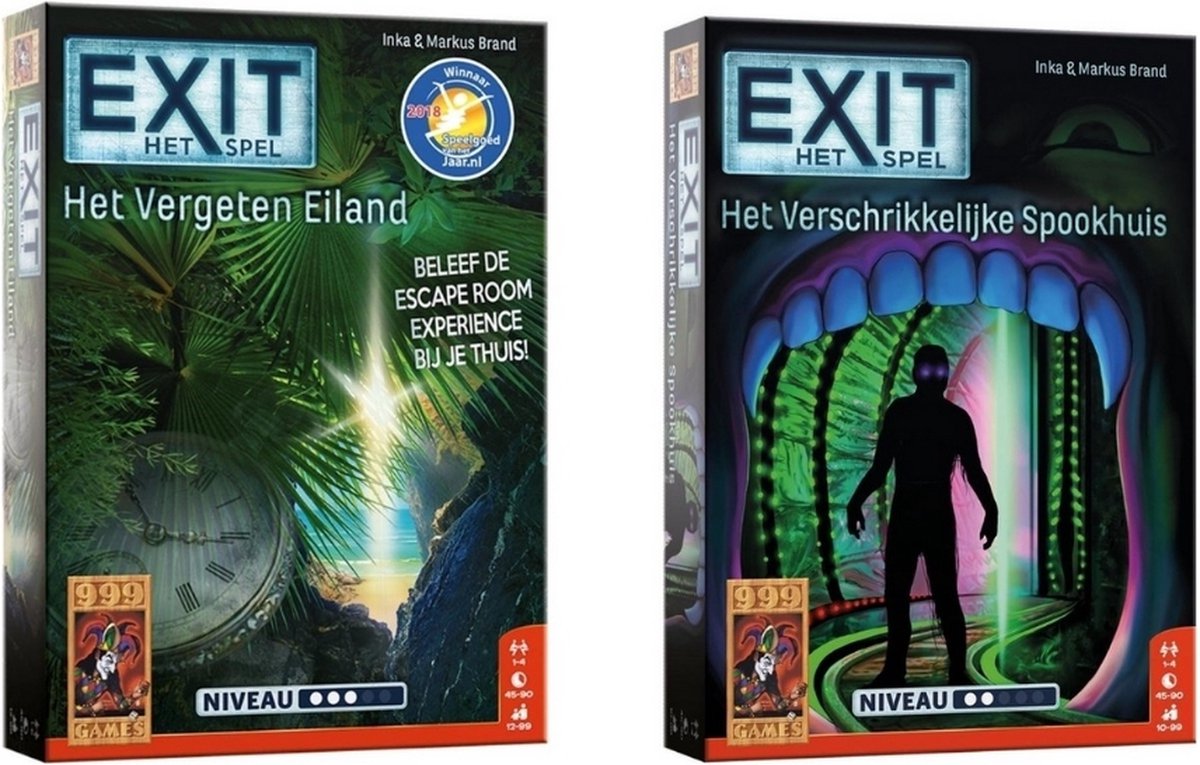 999Games Spellenbundel - 2 Stuks - Exit - Het Vergeten Eiland & Het Verschrikkelijke Spookhuis