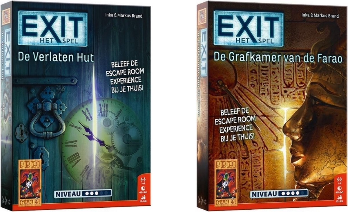 999Games Spellenbundel - 2 Stuks - Exit De Verlaten Hut & Exit De Grafkamer Van De Farao