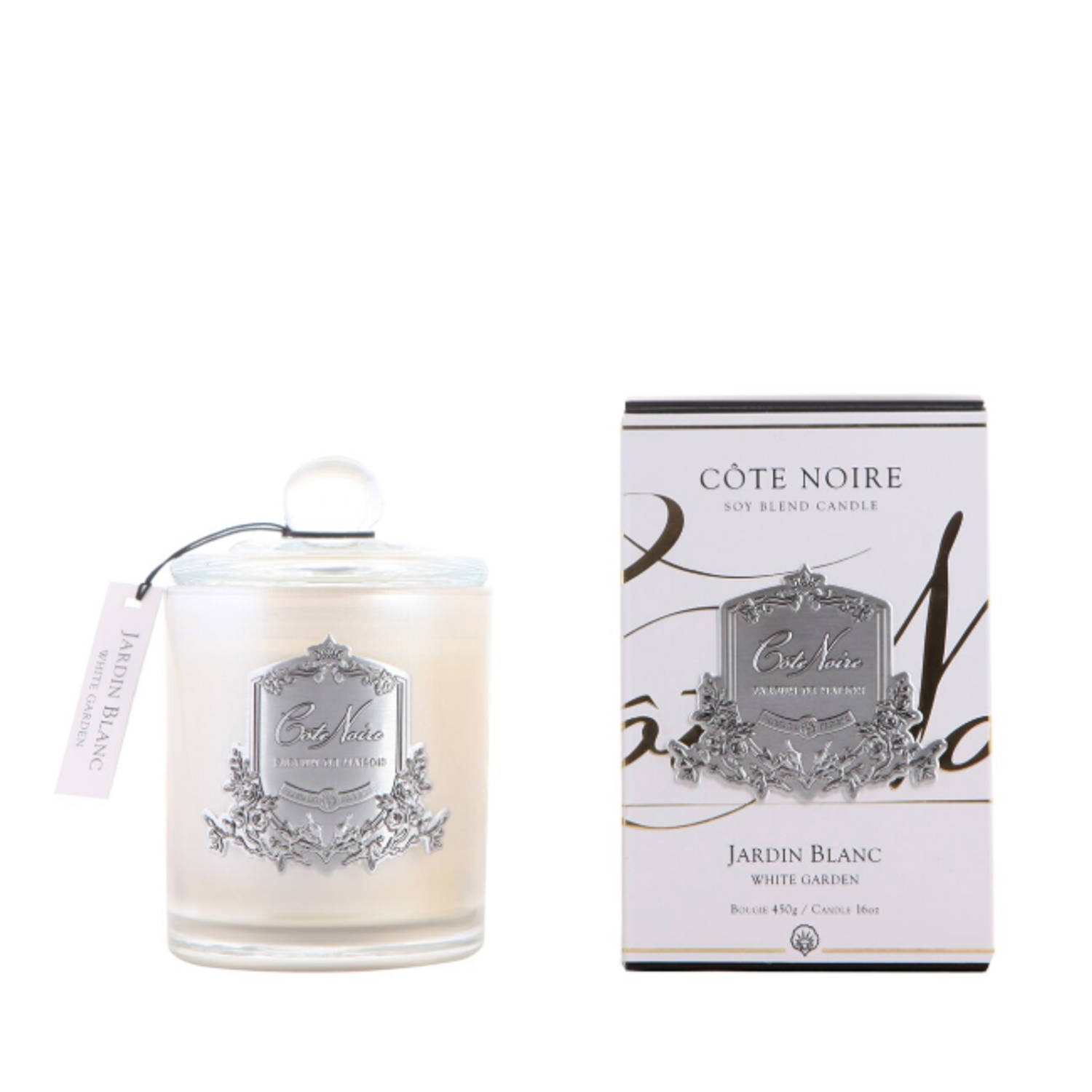 Geurkaars White Garden 185gr Zilver - Cote Noire