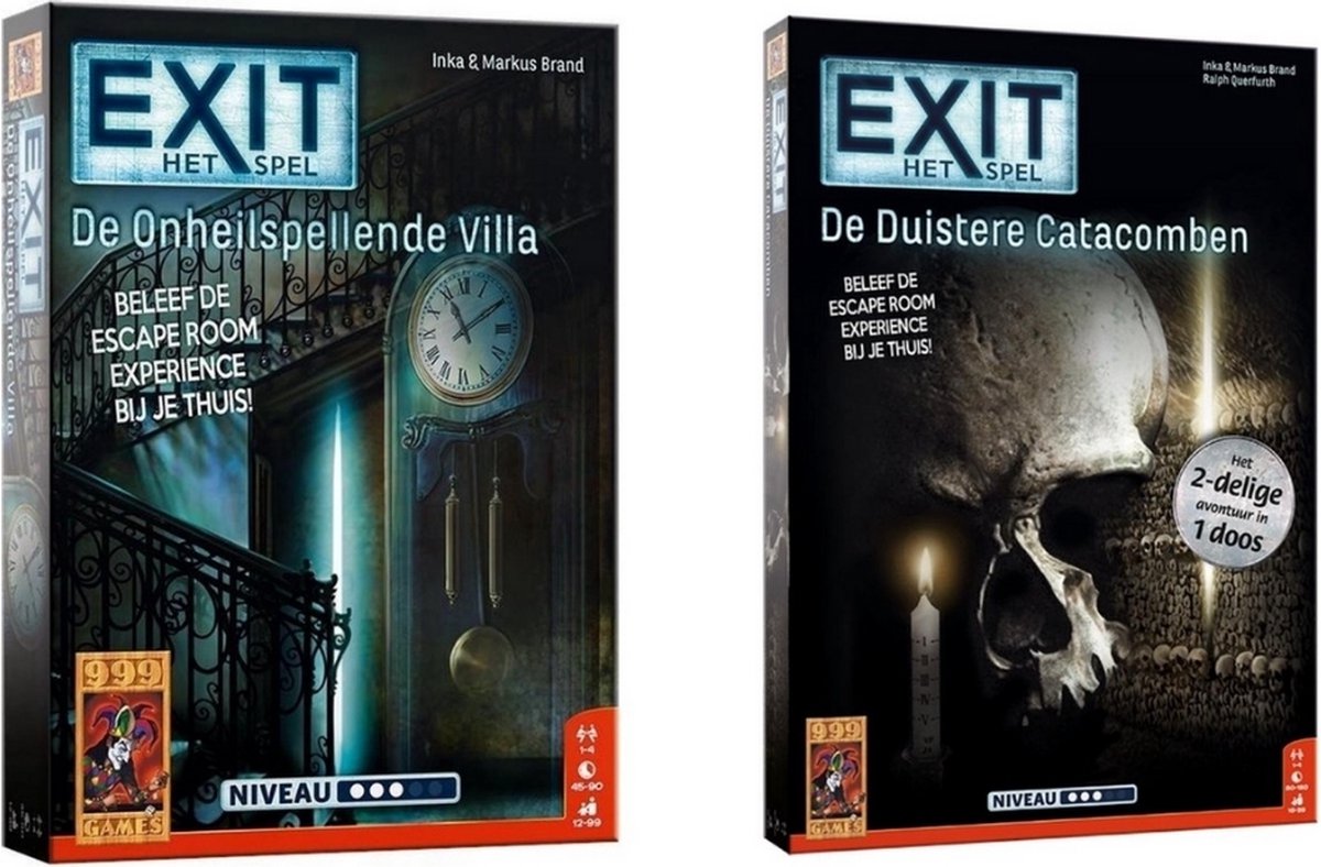 999Games Spellenbundel - 2 Stuks - Exit - De Onheilspellende Villa & De Duistere Catacomben