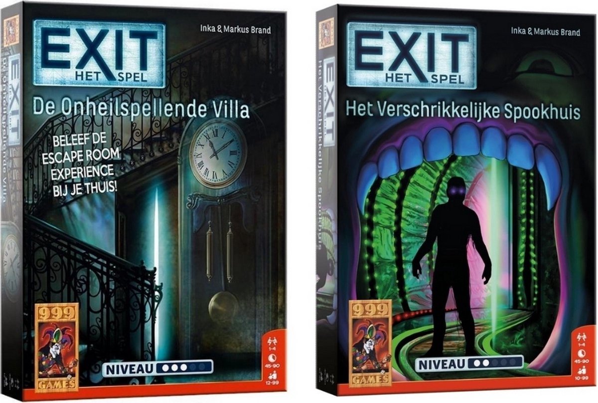 999Games Spellenbundel - 2 Stuks - Exit - De Onheilspellende Villa & Het Verschrikkelijke Spookhuis