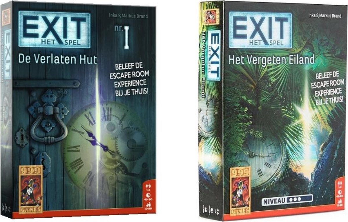 999Games Spellenbundel - 2 Stuks - Exit De Verlaten Hut & Exit Het Vergeten Eiland