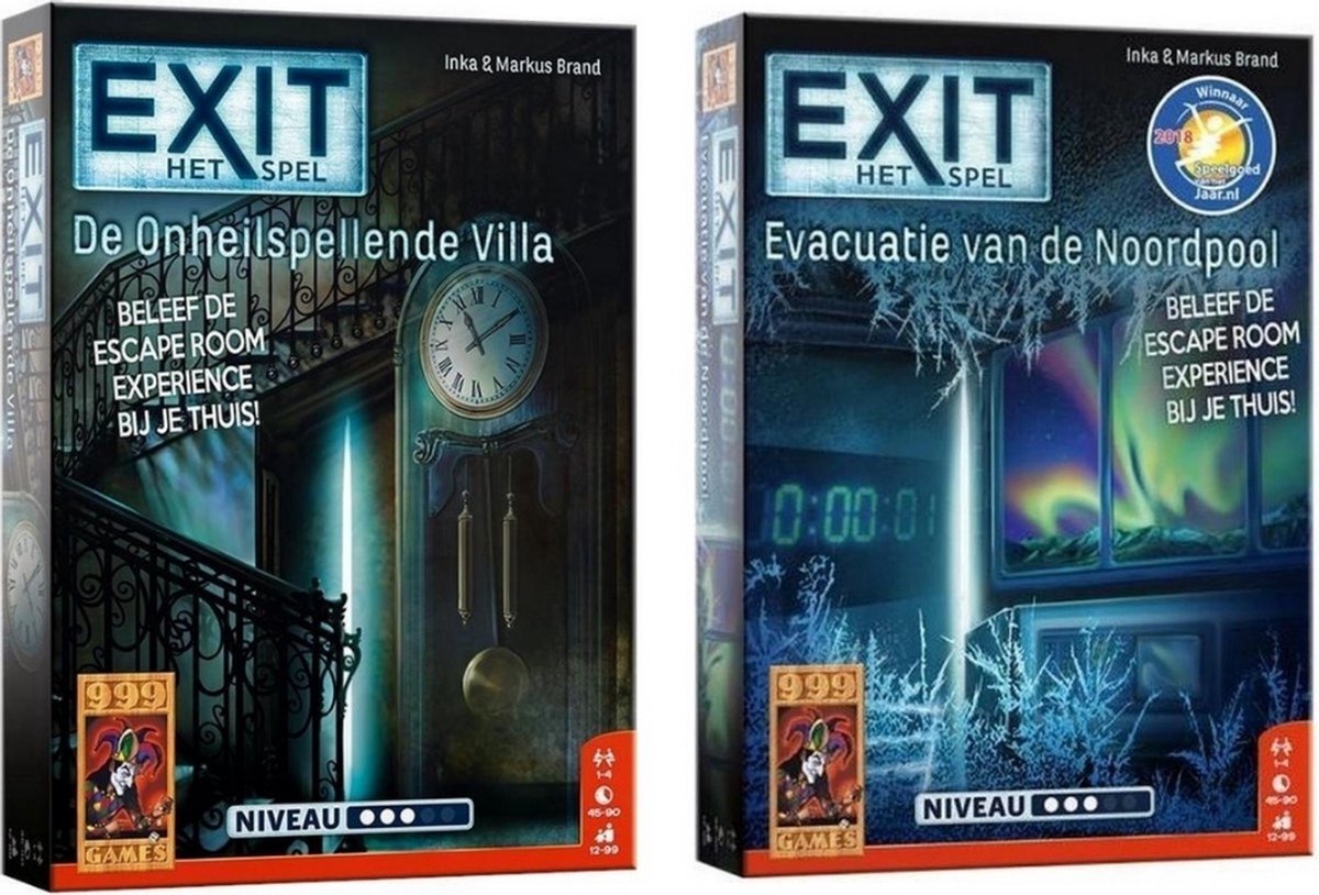 999Games Spellenbundel - 2 Stuks - Exit - De Onheilspellende Villa & Evacuatie Van De Noordpool
