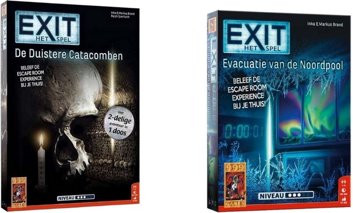 999Games Spellenbundel - 2 Stuks - Exit - De Duistere Catacomben & Evacuatie Van De Noordpool