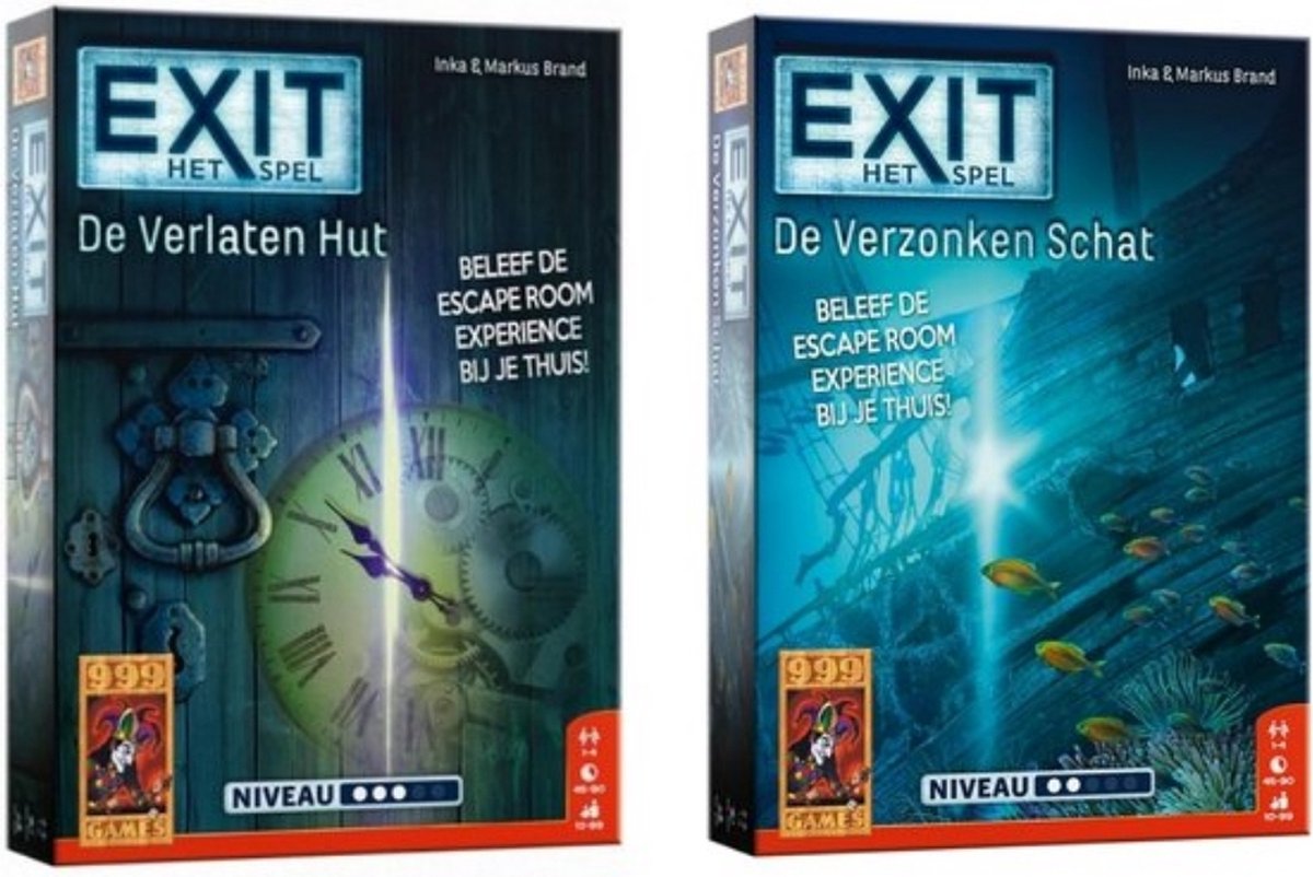 999Games Spellenbundel - 2 Stuks - Exit De Verlaten Hut & Exit De Verzonken Schat