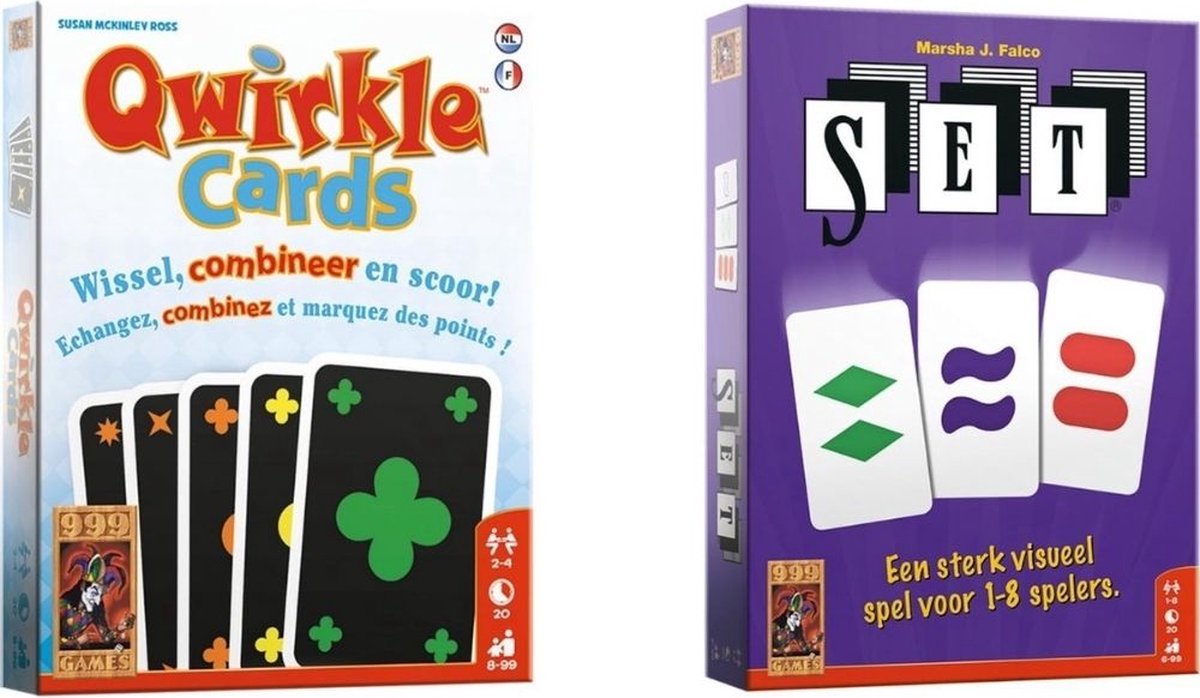 999Games Spellenbundel - Kaartspel - 2 Stuks - Qwirkle & Set!