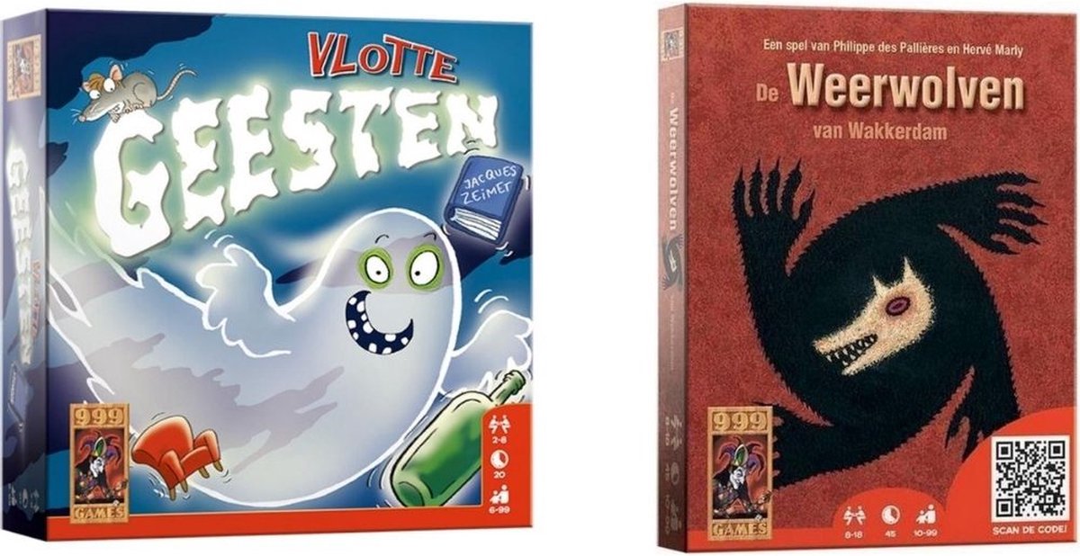 999Games Spellenbundel - Kaartspel - 2 Stuks - Vlotte Geesten & De Weerwolven Van Wakkerdam