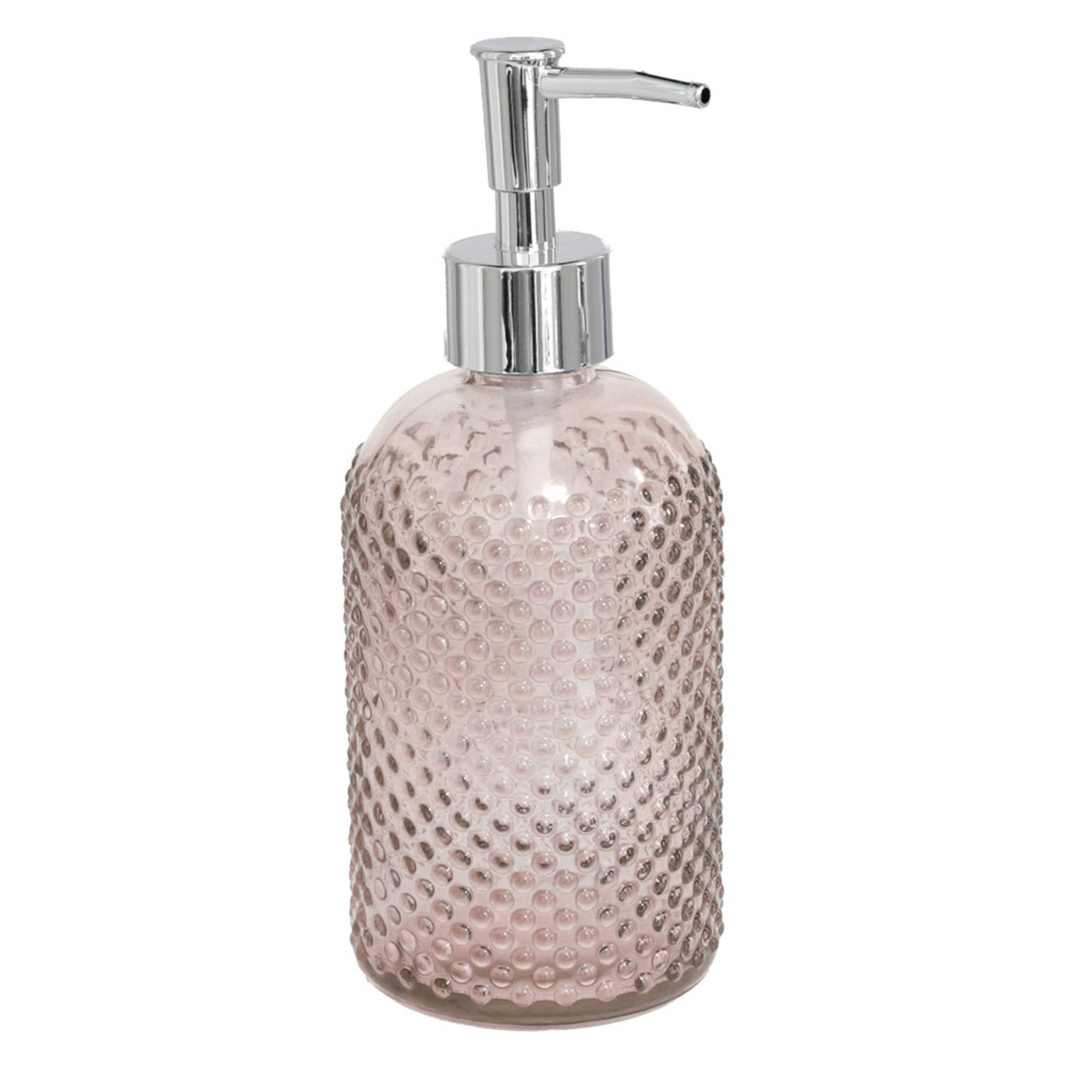 Zeeppompje/zeepdispenser Oud Kleur Glas 410 Ml - Zeeppompjes - Roze