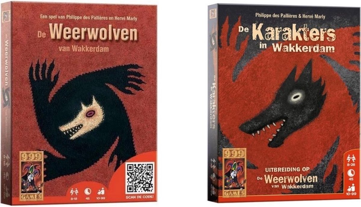 999Games Spellenbundel - Kaartspel - 2 Stuks - Weerwolven & Uitbereiding Karakters