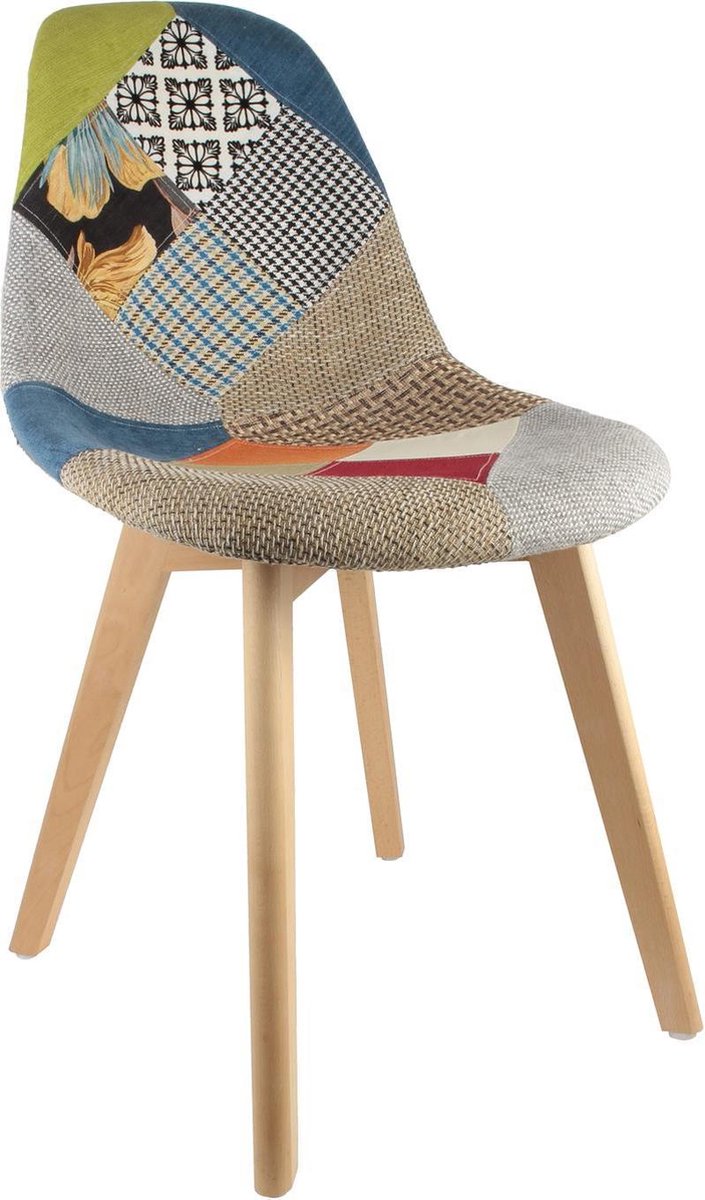 4Goodz Lund Set Van 2 Stuks Patchwork Eetkamerstoelen - Multicolor