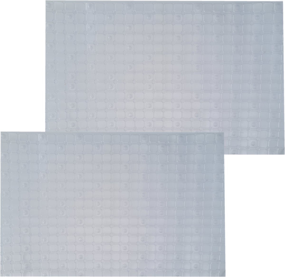 2x Stuks Badmatten/douchematten Anti-slip Transparant Geweven Patroon 50 X 50 Cm - Badmatjes