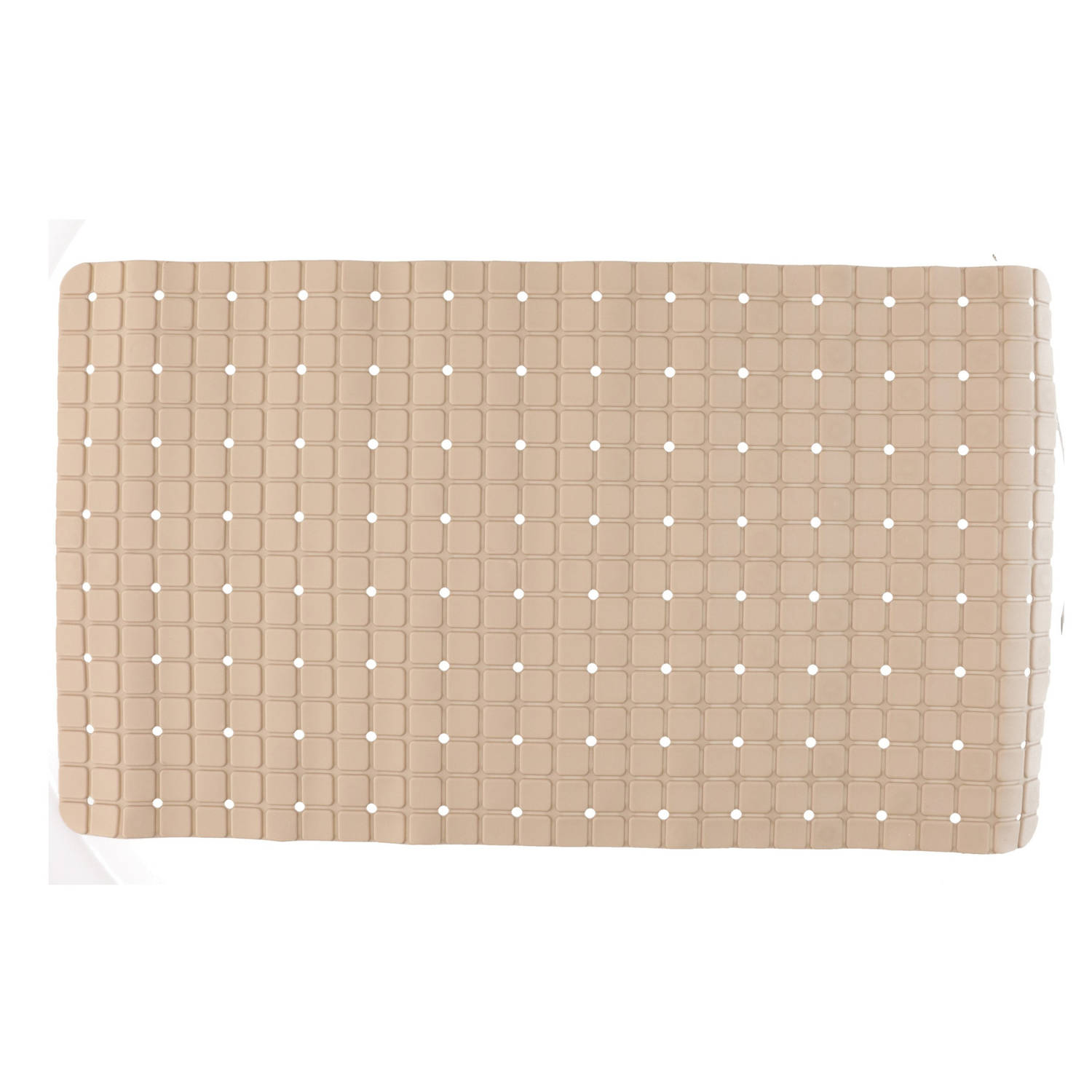 Badmat/douchemat Anti-slip Vierkant Patroon 69 X 39 Cm - Badmatjes - Beige