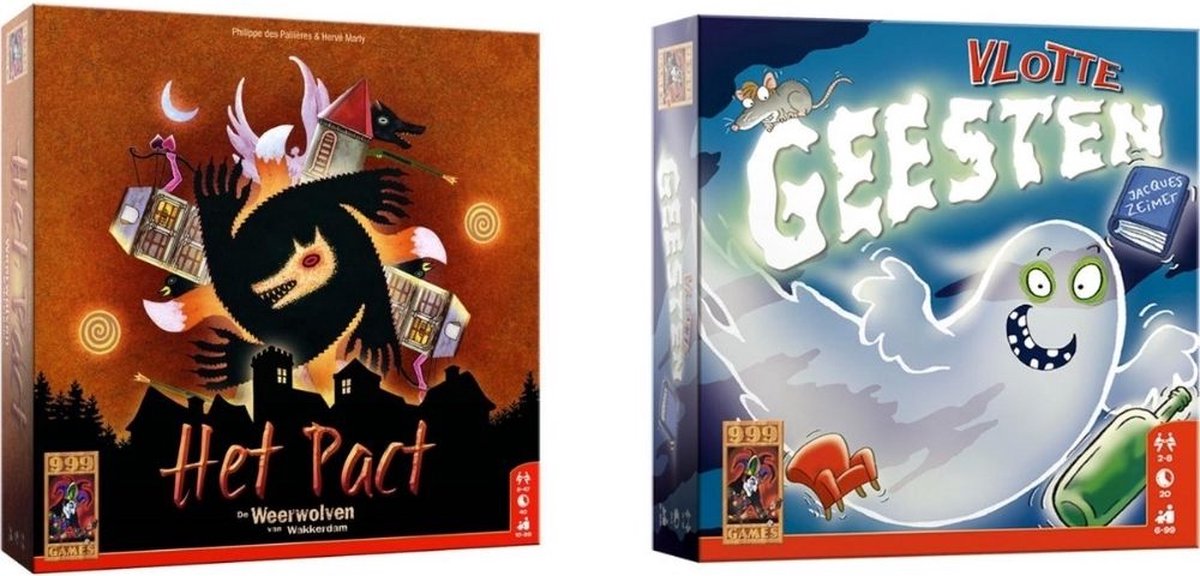 999Games Spellenbundel - Kaartspel - 2 Stuks - De Weerwolven Van Wakkerdam: Het Pact & Vlotte Geesten