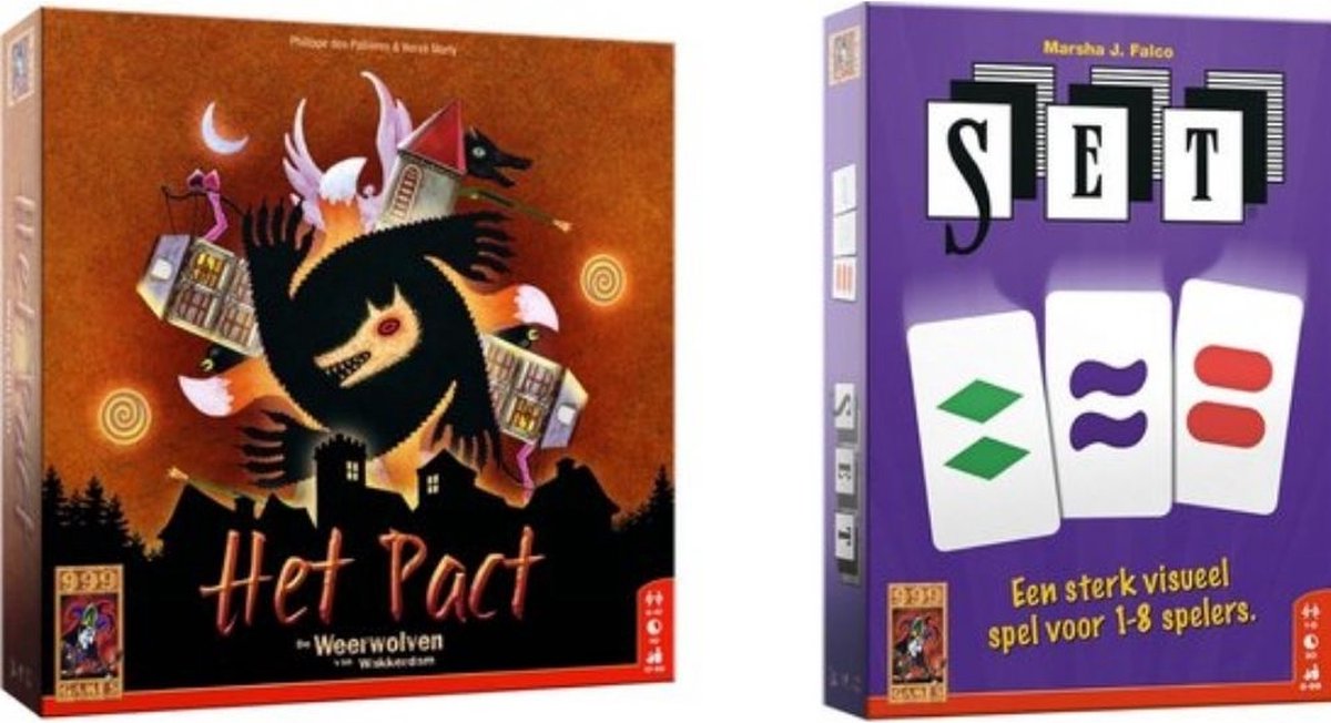 999Games Spellenbundel - Kaartspel - 2 Stuks - De Weerwolven Van Wakkerdam: Het Pact & Set!