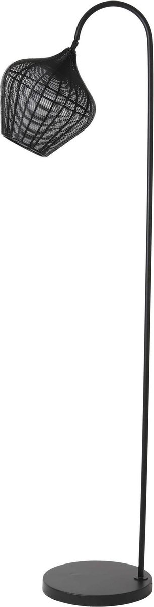 Light & Living Alvaro Vloerlamp Draad Kap - Zwart