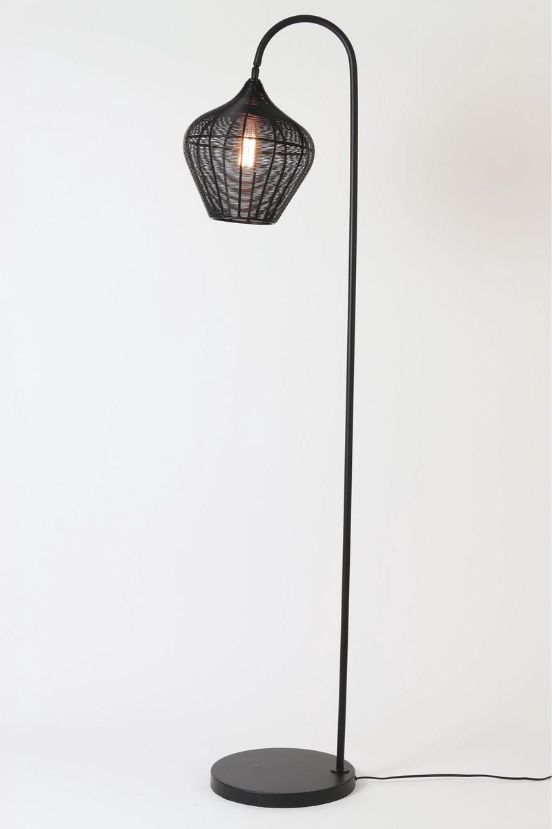 Light & Living Alvaro Vloerlamp Draad Kap - Zwart