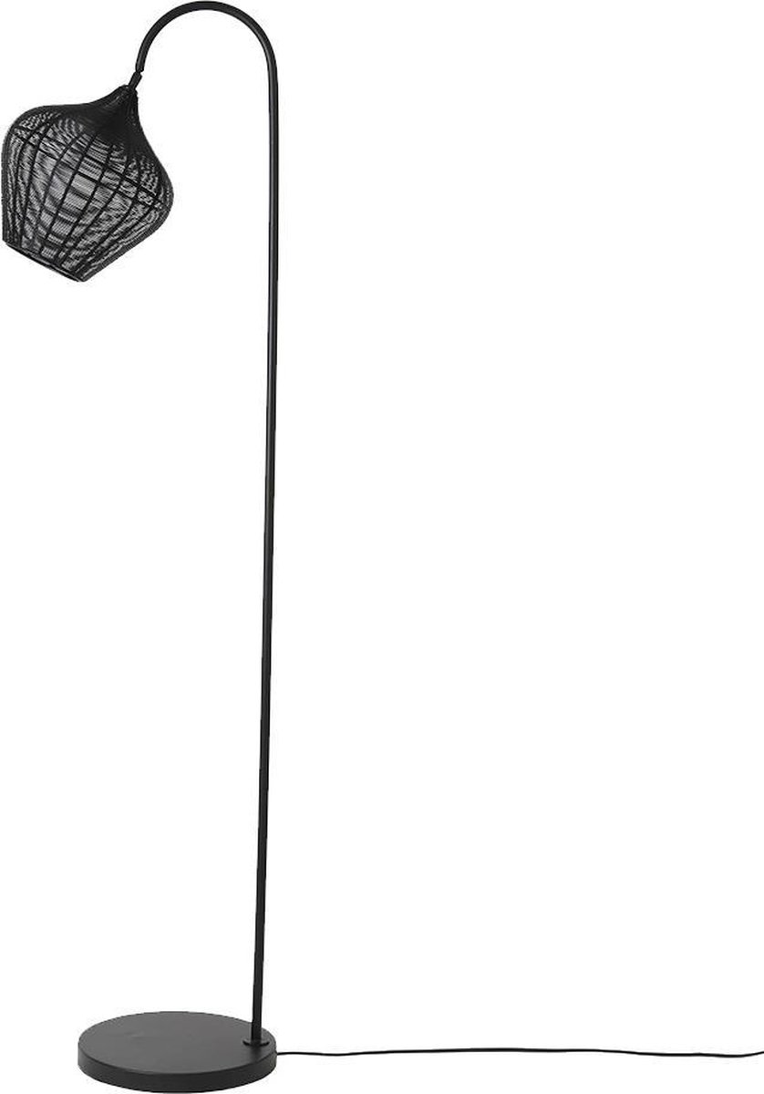 Light & Living Alvaro Vloerlamp Draad Kap - Zwart