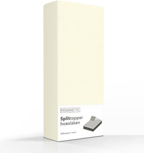 Romanette Katoen Split-topper Hoeslaken - Lits-jumeaux (180x200 Cm)