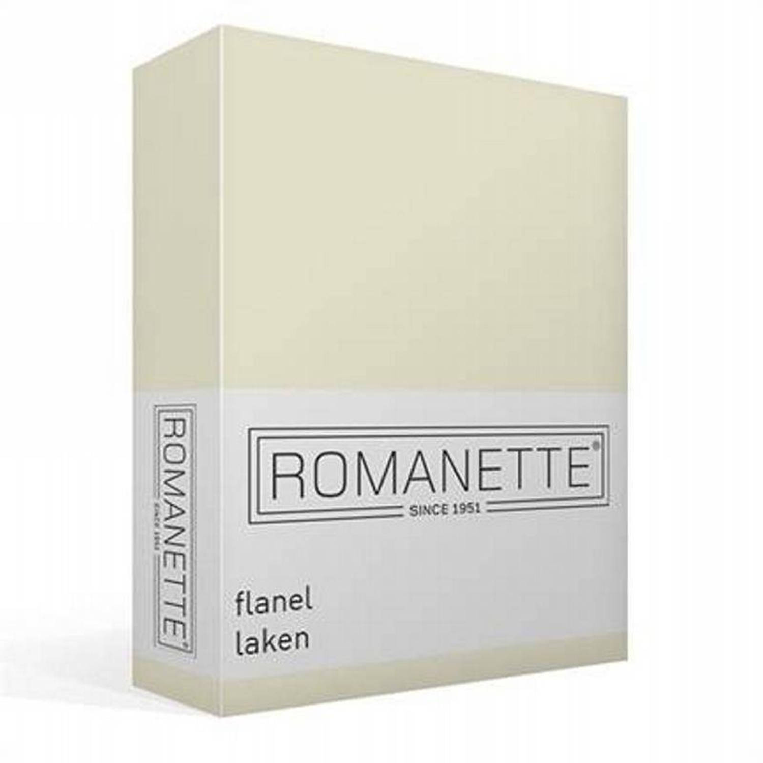 Romanette Flanellen Laken - 100% Geruwde Flanel-katoen - 2-persoons (200x260 Cm) - Ivoor - Wit